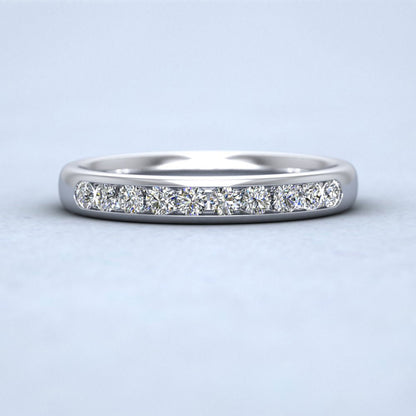 Ten Stone 0.3ct Channel Set Diamond 9ct White Gold 3mm Ring