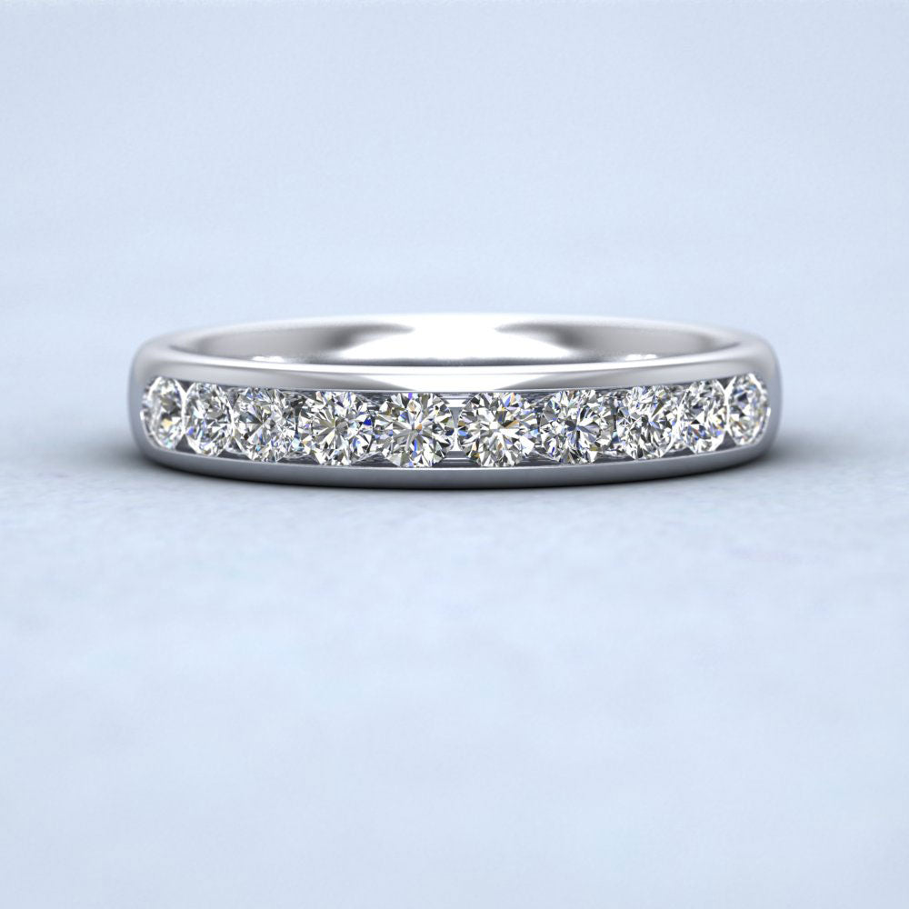 Ten Stone 0.5ct Channel Set Diamond 9ct White Gold 3.5mm Ring