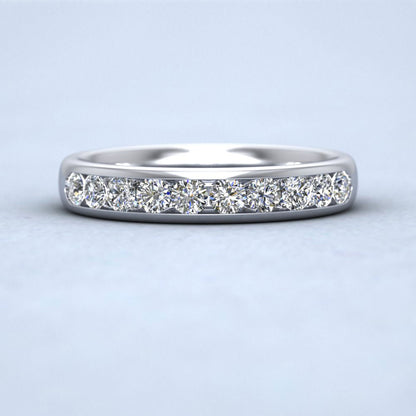 Ten Stone 0.5ct Channel Set Diamond 950 Platinum 3.5mm Ring
