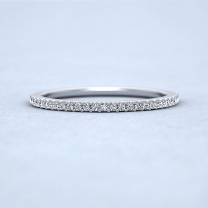 Round Claw 0.13ct Half Diamond Set 18ct White Gold 1.5mm Ring