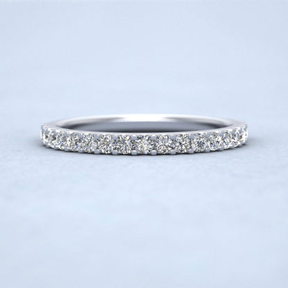 Round Claw 0.5ct Half Diamond Set 950 Platinum 2.5mm Ring