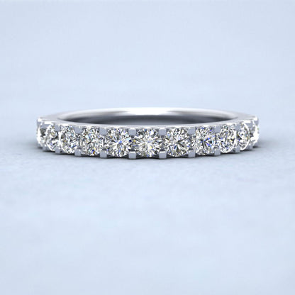 Round Claw 0.75ct Half Diamond Set 950 Platinum 3mm Ring