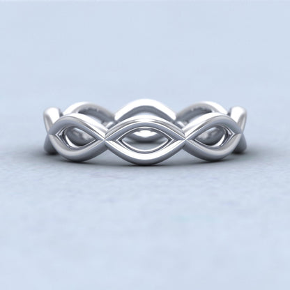 Double Twist 14ct White Gold 4mm Wedding Ring