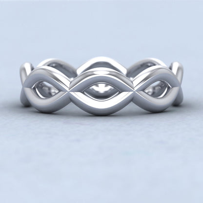 Double Twist 14ct White Gold 6mm Wedding Ring