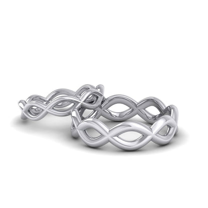 Double Twist 14ct White Gold 4mm Wedding Ring