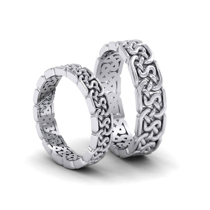 Open Celtic Patterned 950 Platinum 4mm Wedding Ring