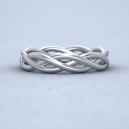 Triple Weave 14ct White Gold 4mm Wedding Ring