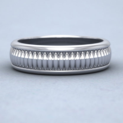 Raised Oval Bump And Edged 950 Platinum 6mm Wedding Ring