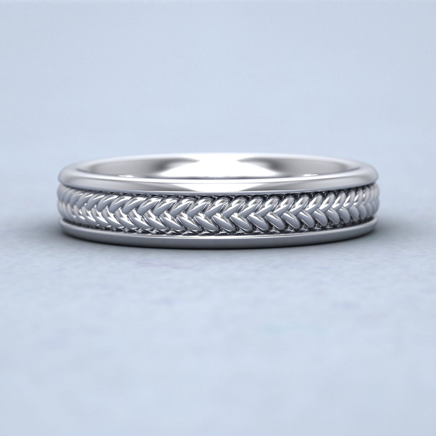 Braided Pattern 950 Platinum 4mm Wedding Ring