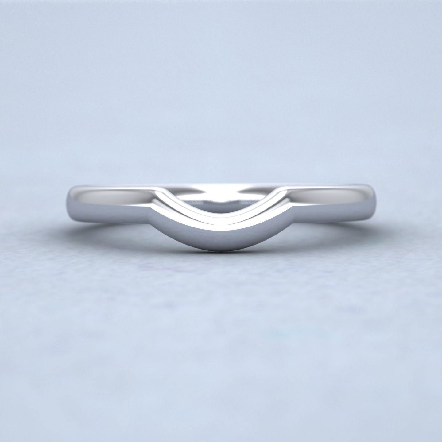 Curved To Fit Wedding Ring In 9ct White Gold 2.25mm Wide