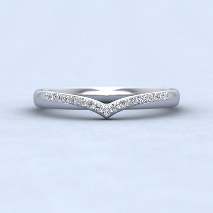 Crossover V Shape Round Diamond Set Wedding Ring In 950 Platinum 2.25mm Wide