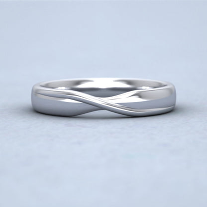 Ribbon Crossover Wedding Ring In 9ct White Gold 3.5mm Wide