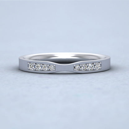 Pinch Shaped Wedding Ring In 18ct White Gold 2.5mm Wide