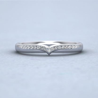 V Shape Round Diamond Channel Set Wedding Ring In 950 Platinum 2.25mm Wide