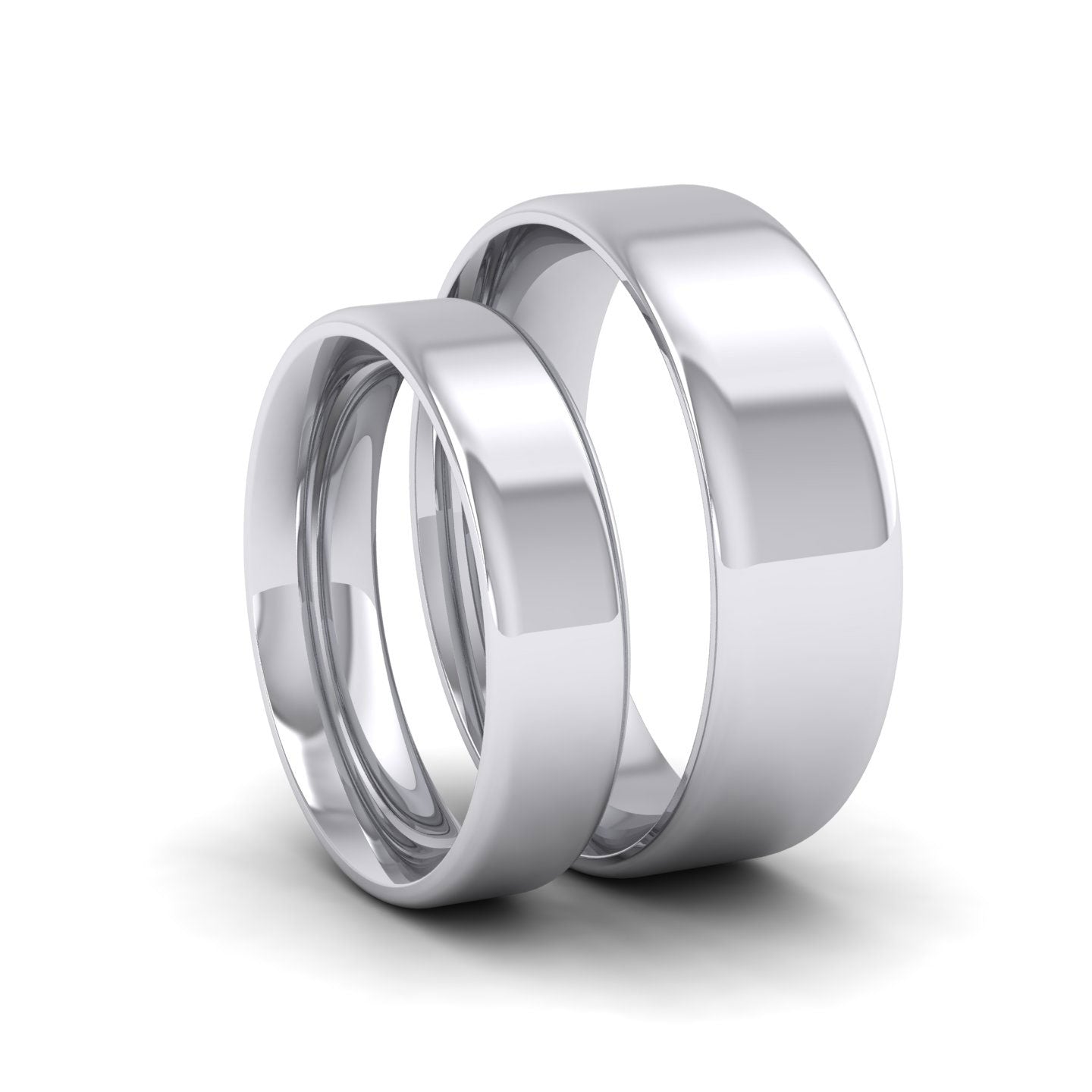 Rounded Edge 950 Palladium 7mm Wedding Ring