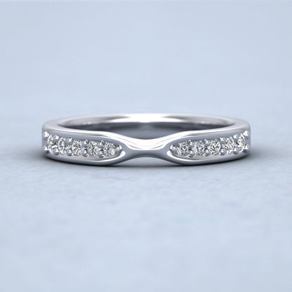 Pinch Design Wedding Ring With Diamonds 950 Platinum 3mm Wedding Ring