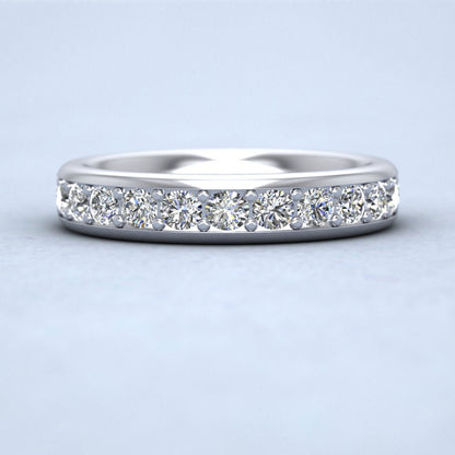 Full Bead Set 1.56ct Round Brilliant Cut Diamond 950 Platinum 4mm Ring