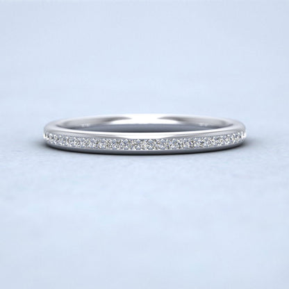 Half Bead Set 0.13ct Round Brilliant Cut Diamond 950 Platinum 2mm Wedding Ring