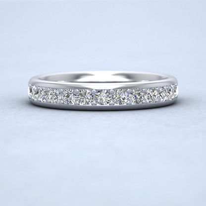 Half Bead Set 0.52ct Round Brilliant Cut Diamond 950 Platinum 3.5mm Ring