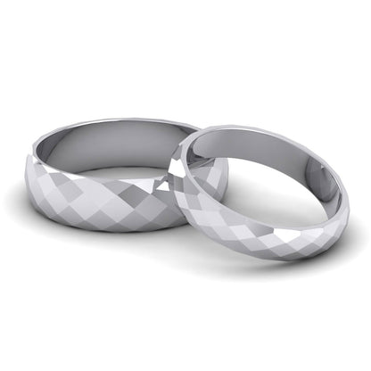 Facetted Harlequin Design 950 Palladium 6mm Wedding Ring