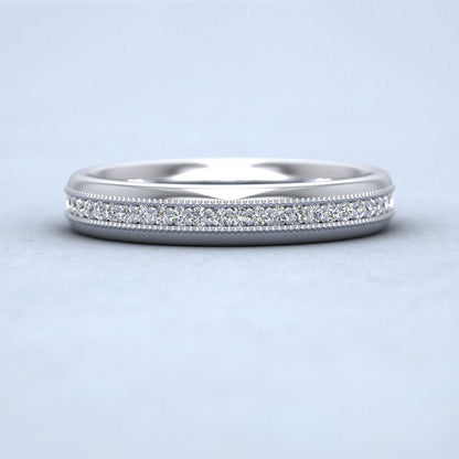 Fully Set Ring With Round Brilliant Cut Diamonds With Set In Millgrain Surround (0.26ct) 9ct White Gold 3.5mm Ring