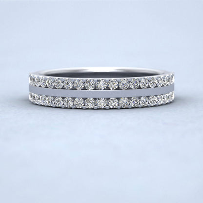 Double Edge Half Claw Set Diamond Ring (0.5ct) In 18ct White Gold