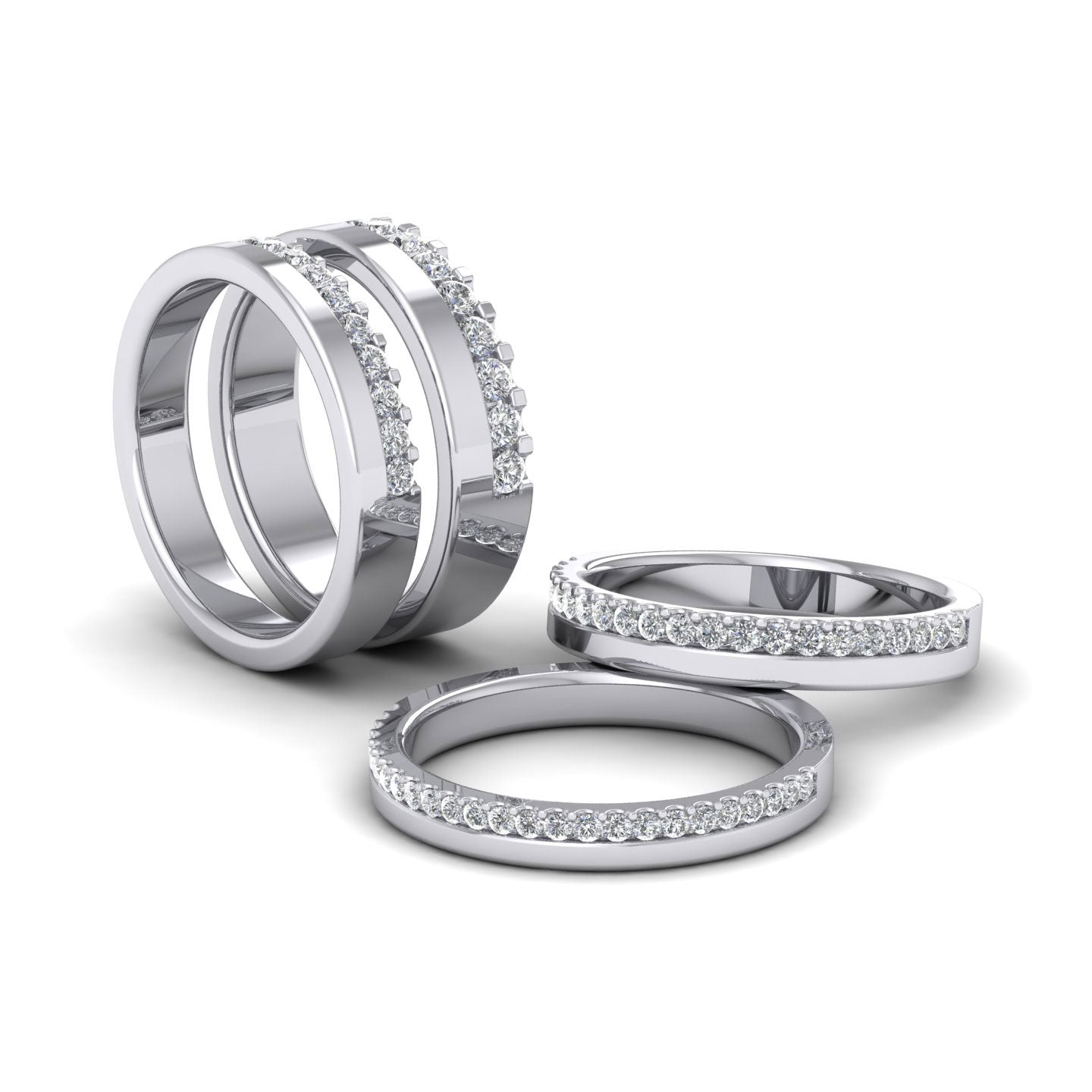 Asymmetric Half Claw Set Diamond Ring (0.23ct) In 950 Platinum