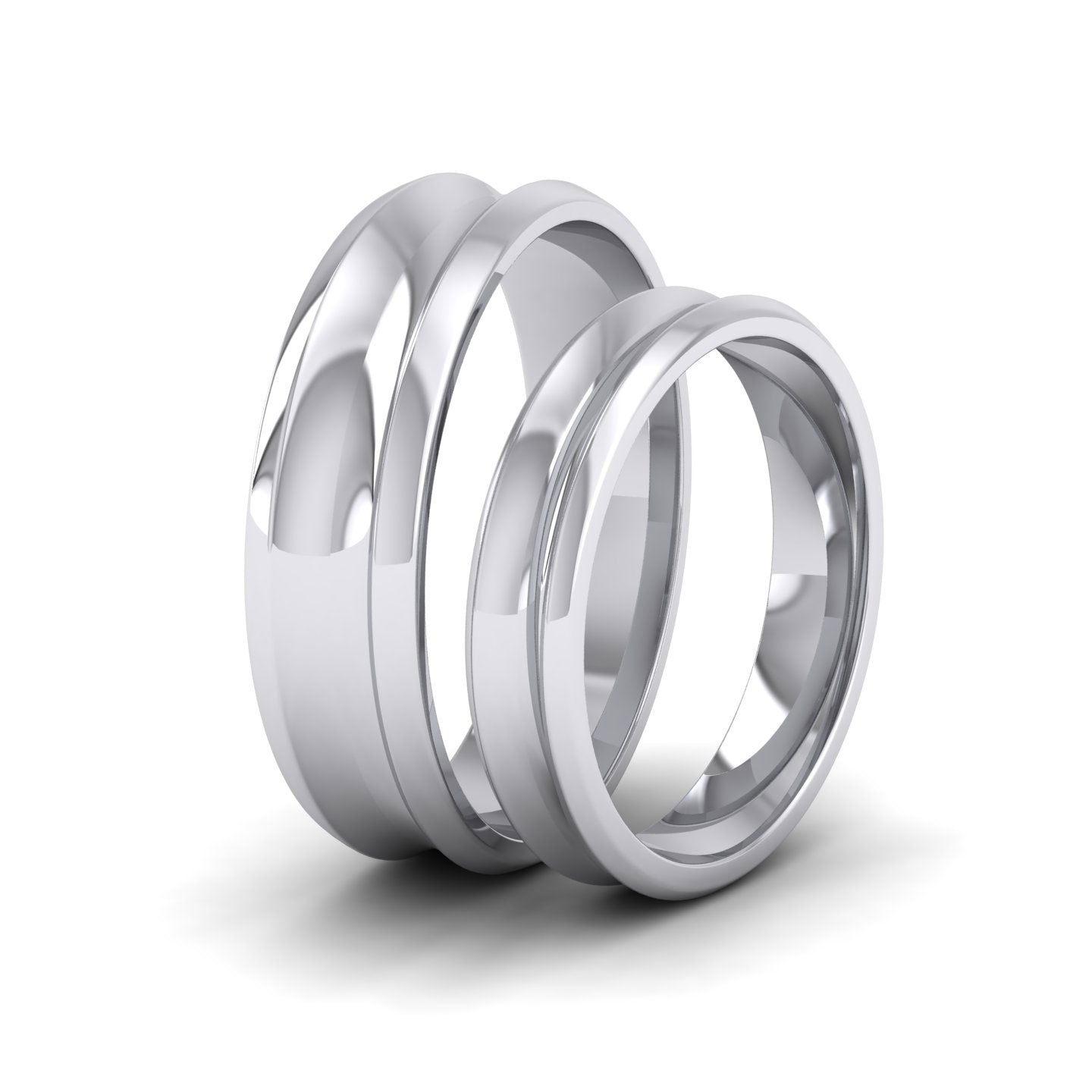Concave 9ct White Gold 4mm Wedding Ring
