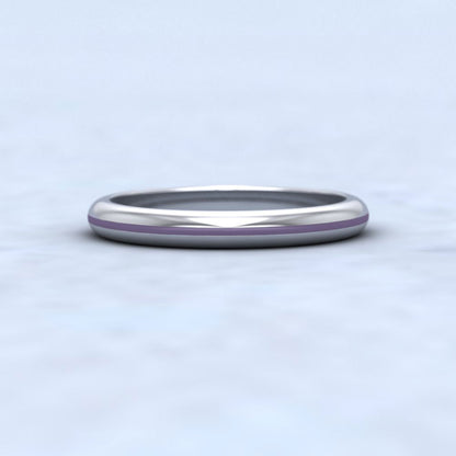 Lilac Enamelled Sterling Silver 2.5mm Wedding Ring