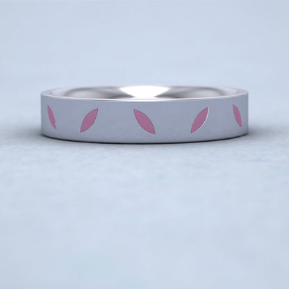 Pink Enamelled Sterling Silver 4mm Wedding Ring