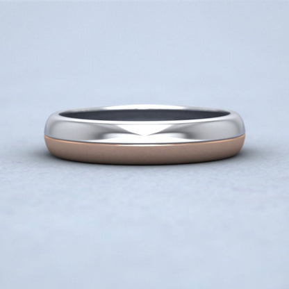 Half And Half Two Colour 18ct White And Rose Gold 4mm Wedding Ring