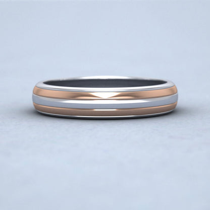 Double Band Two Colour 18ct White And Rose Gold 4mm Wedding Ring