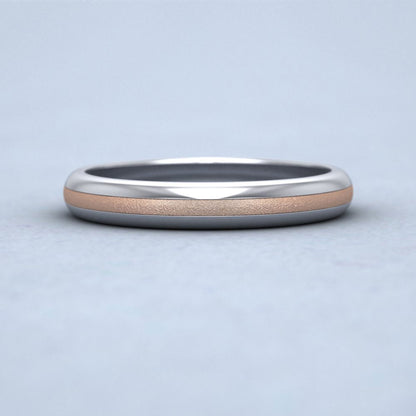 Centre Band Two Colour 18ct White And Rose Gold 3mm Wedding Ring