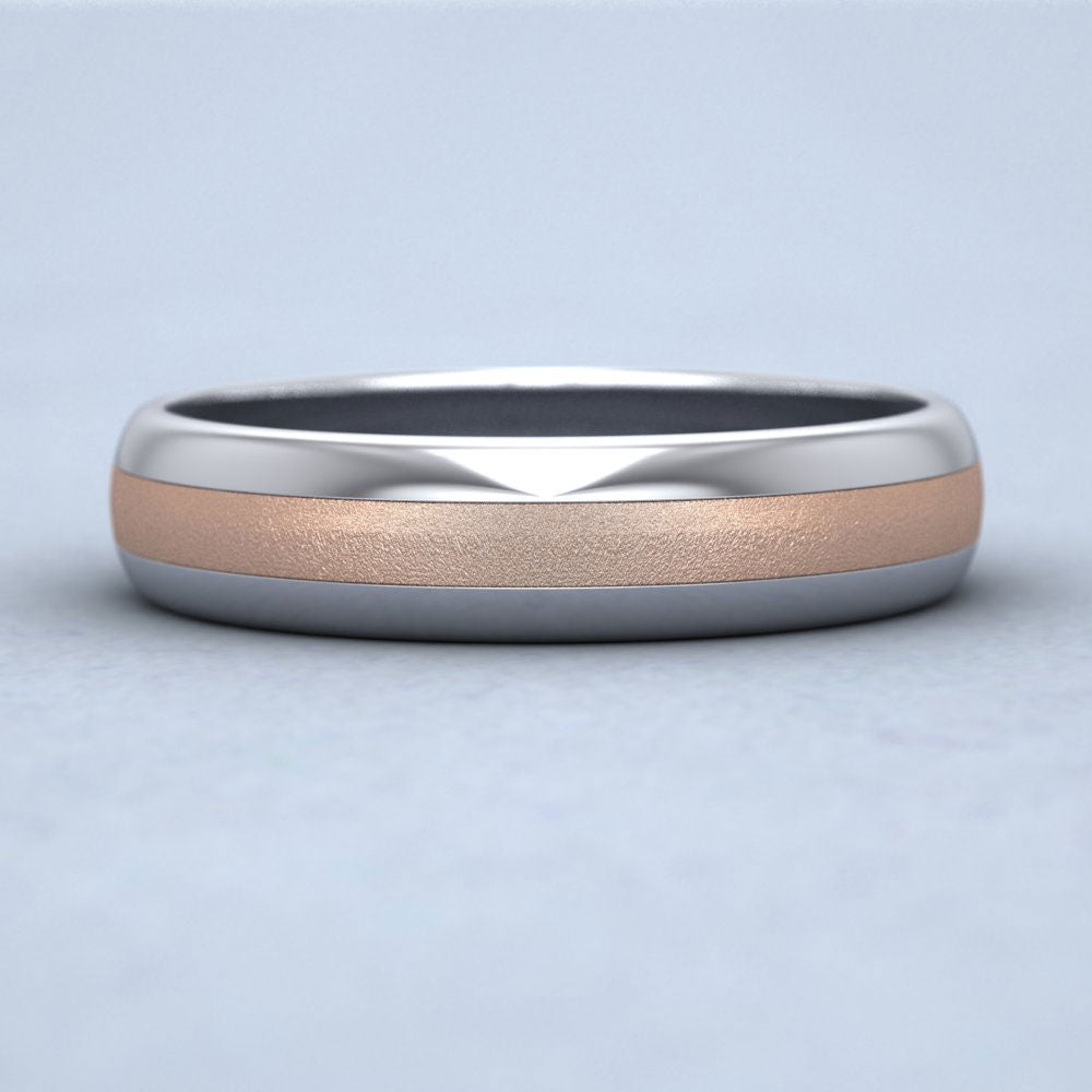 Centre Band Two Colour 9ct White And Rose Gold 5mm Wedding Ring