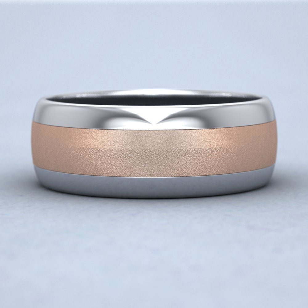 Centre Band Two Colour 18ct White And Rose Gold 8mm Wedding Ring
