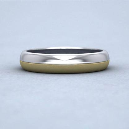 Half And Half Two Colour 9ct White And Yellow Gold 4mm Wedding Ring