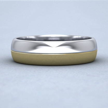 Half And Half Two Colour 9ct White And Yellow Gold 6mm Wedding Ring