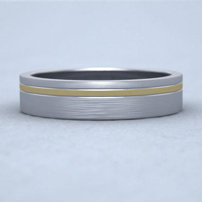 Asymmetric Two Colour 500 Palladium 5mm Wedding Ring L