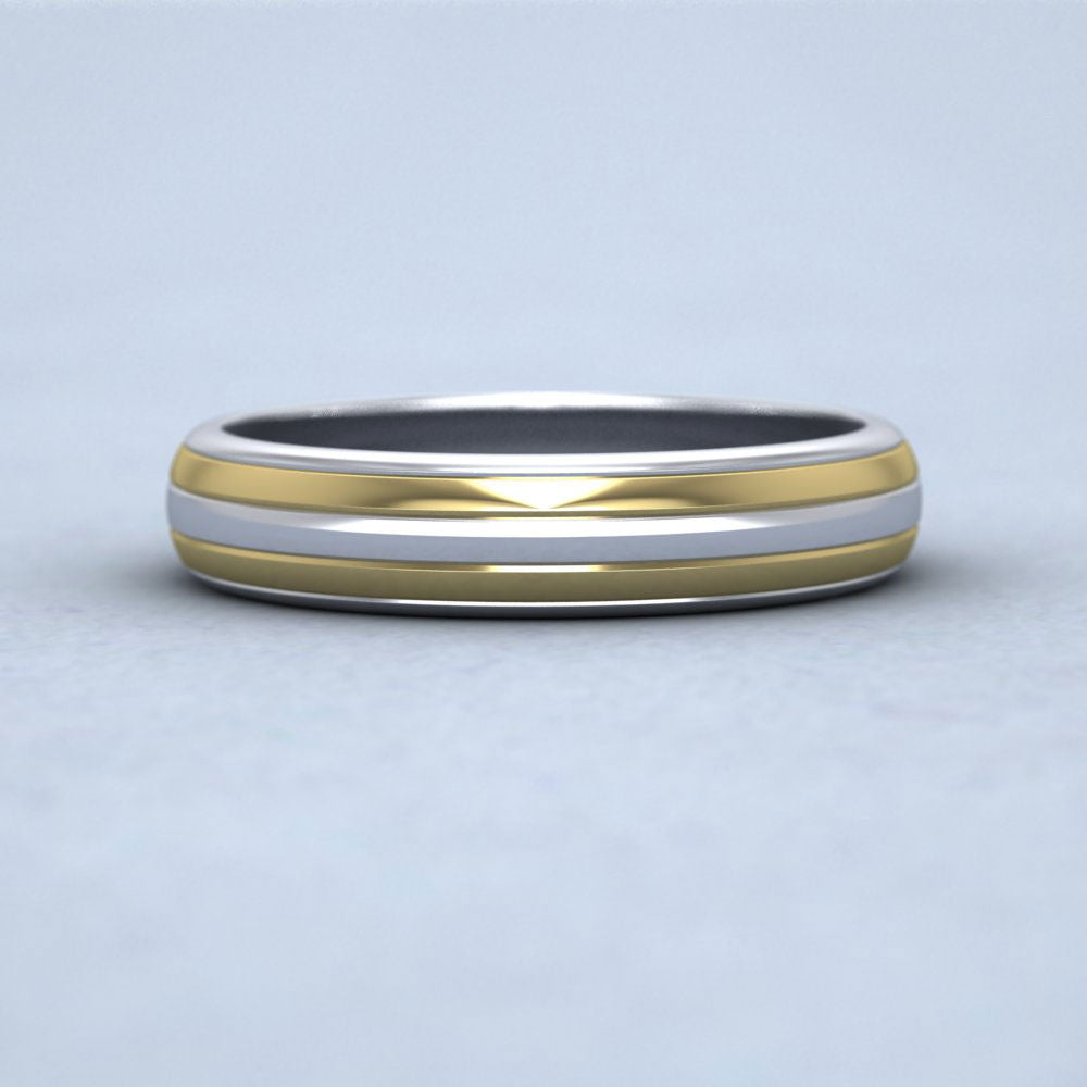 Double Band Two Colour 9ct White And Yellow Gold 4mm Wedding Ring