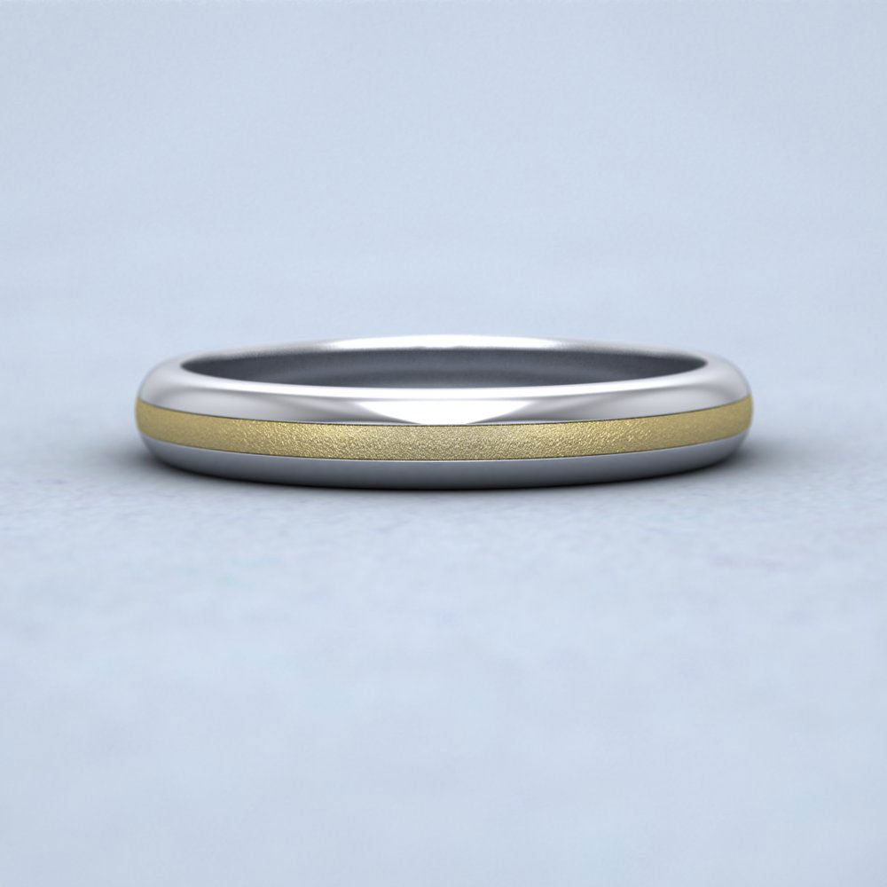 Centre Band Two Colour 18ct White And Yellow Gold 3mm Wedding Ring