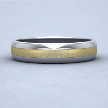 Centre Band Two Colour 18ct White And Yellow Gold 5mm Wedding Ring