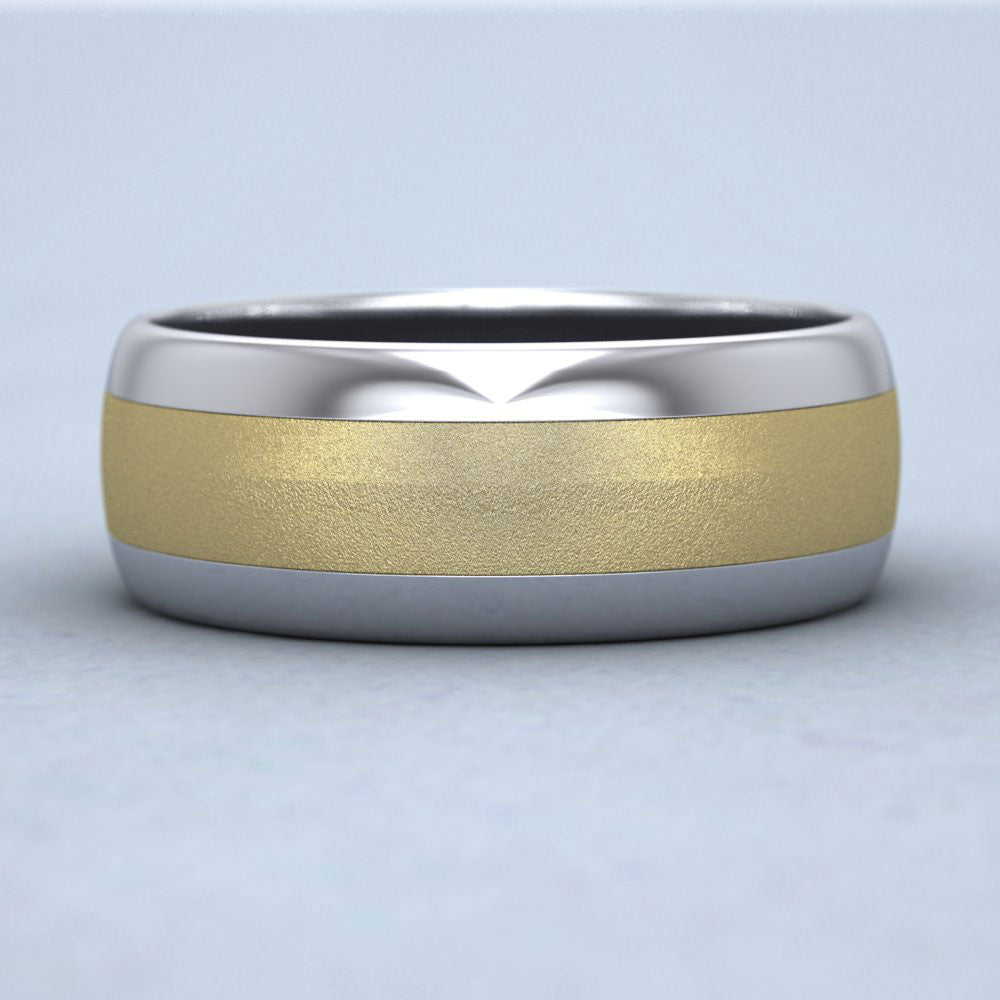 Centre Band Two Colour 18ct White And Yellow Gold 8mm Wedding Ring
