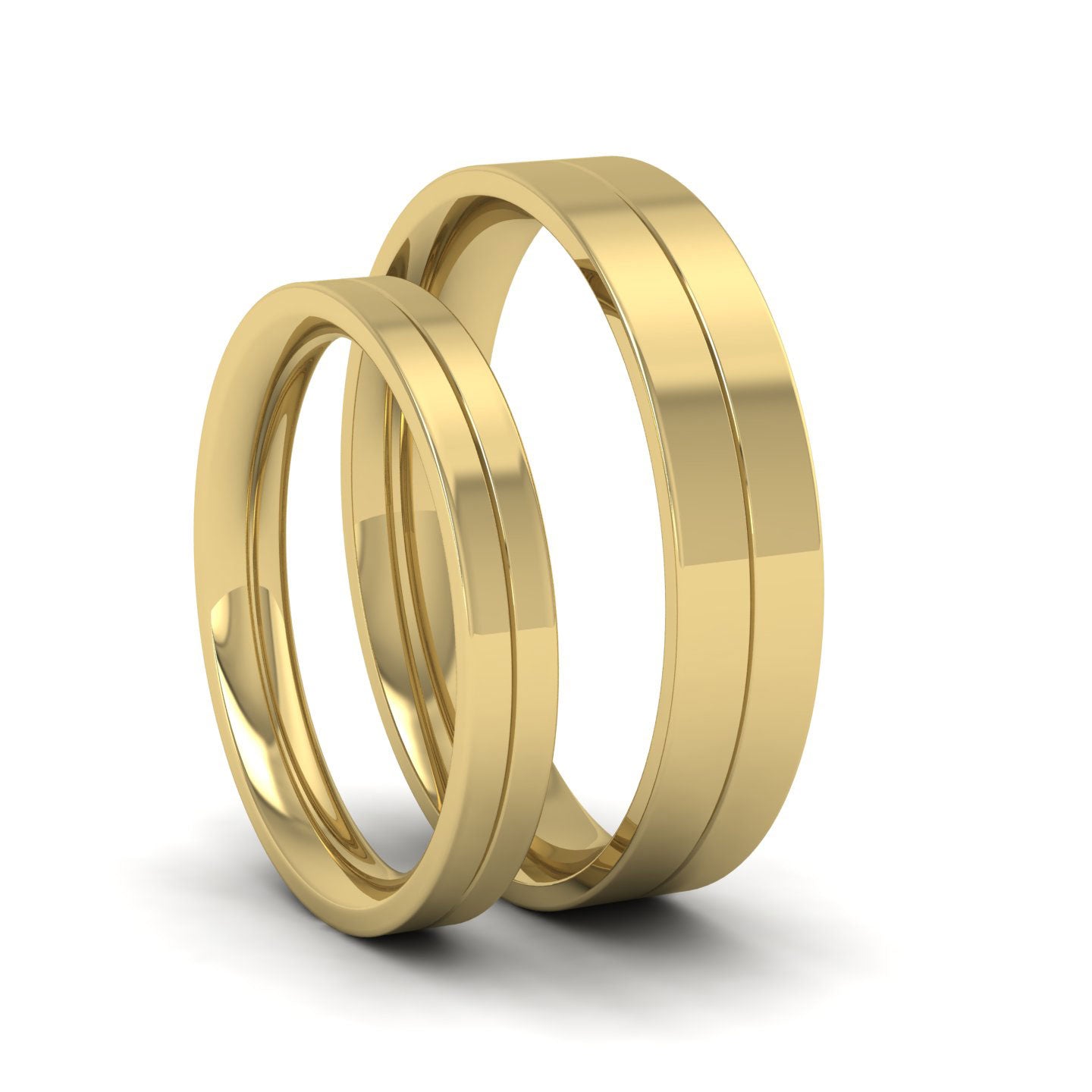 14ct Yellow Gold 3mm Wedding Ring With Line