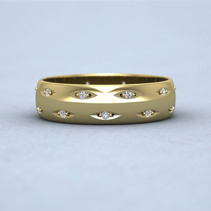 Twenty Diamond Set 9ct Yellow Gold 5mm Wedding Ring