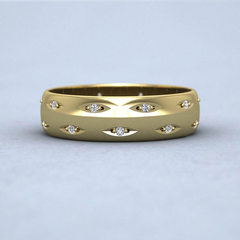 Twenty Diamond Set 14ct Yellow Gold 5mm Wedding Ring