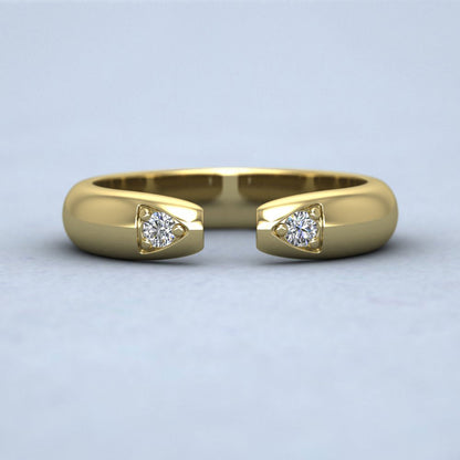 Split Two Diamond Set 18ct Yellow Gold 4mm Wedding Ring