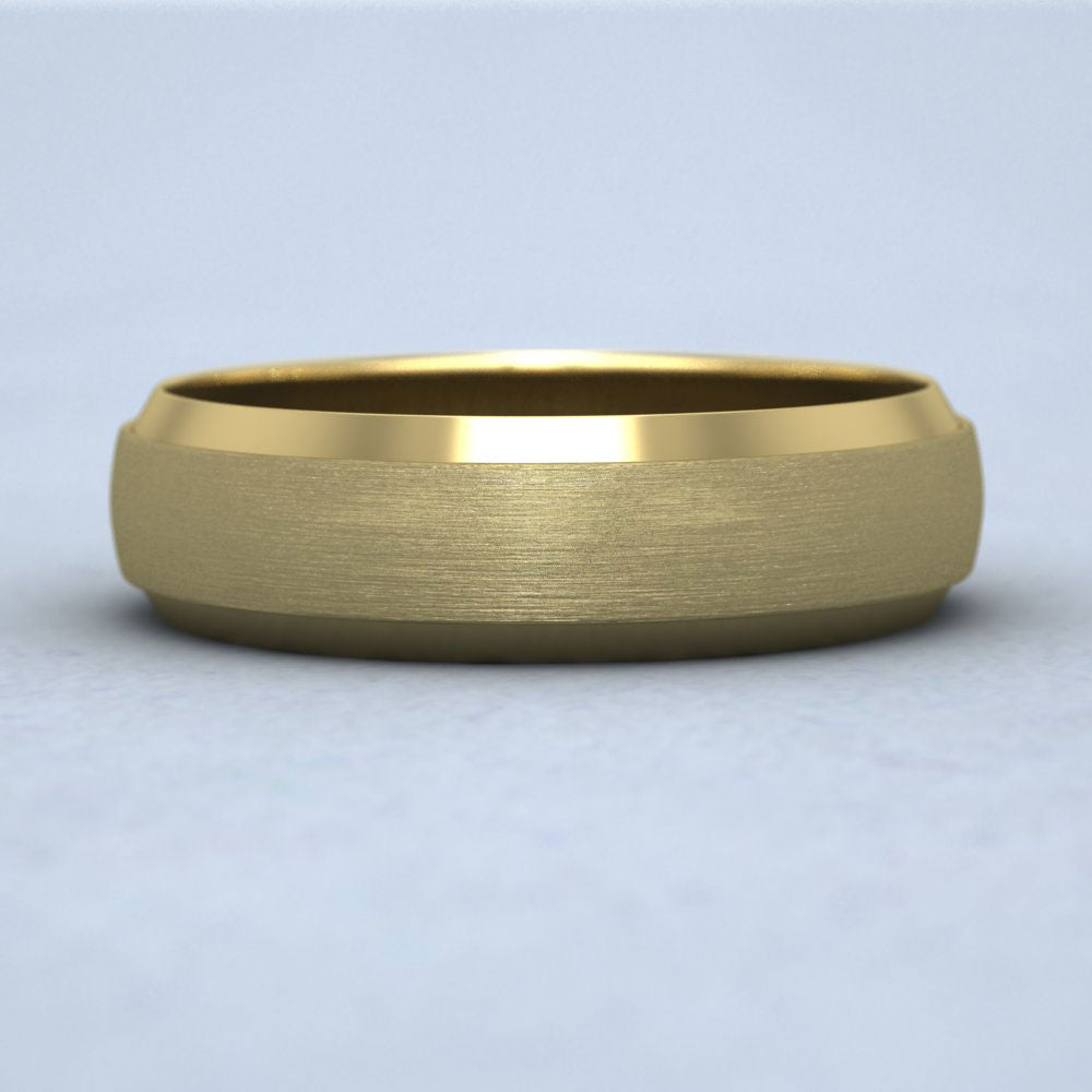 Flat Edge Patterned And Matt Finish 22ct Yellow Gold 6mm Wedding Ring