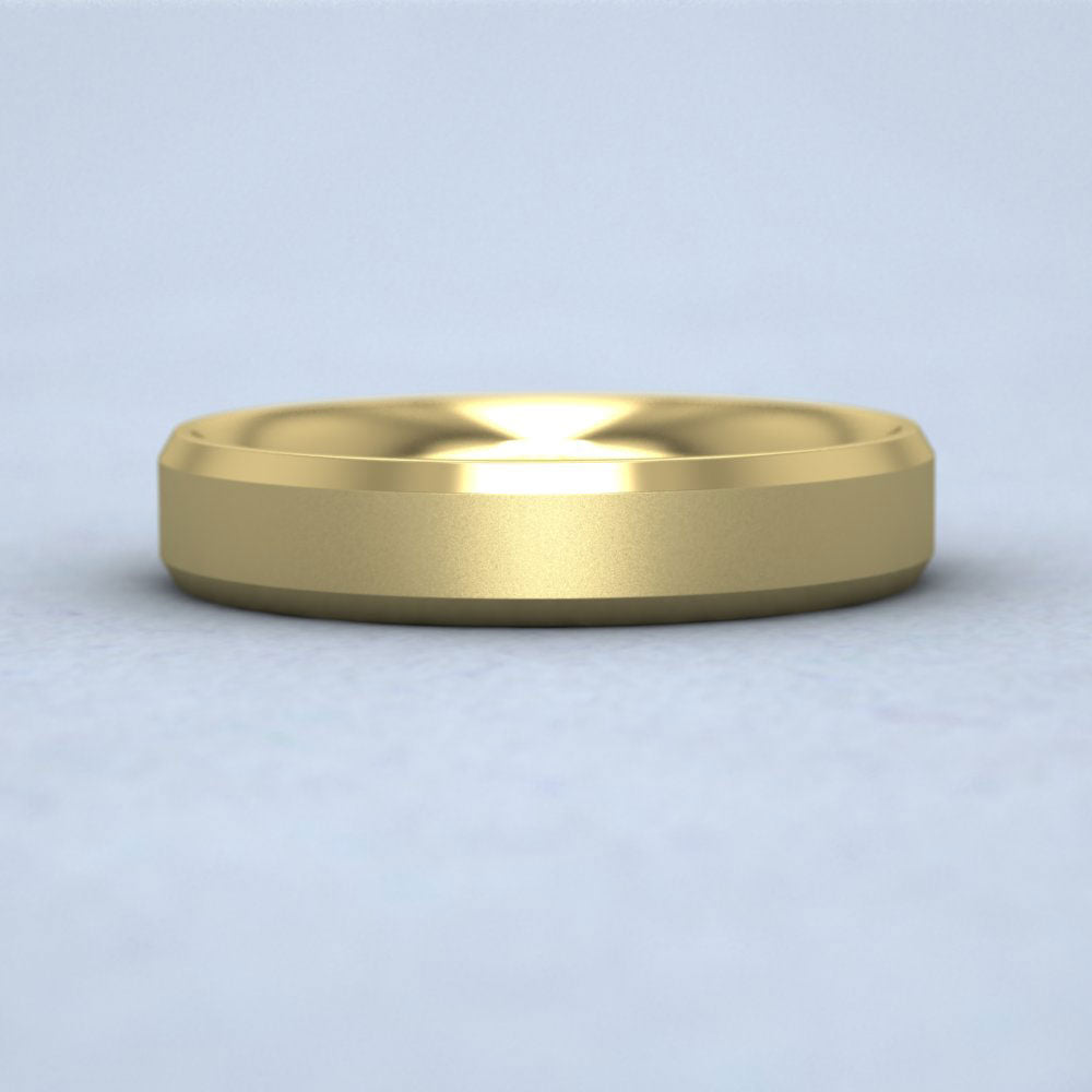 Bevelled Edge And Matt Finish Centre Flat 22ct Yellow Gold 4mm Wedding Ring