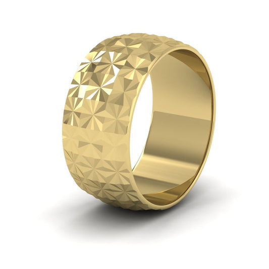 Pineapple Pattern 9ct Yellow Gold 10mm Wedding Ring G