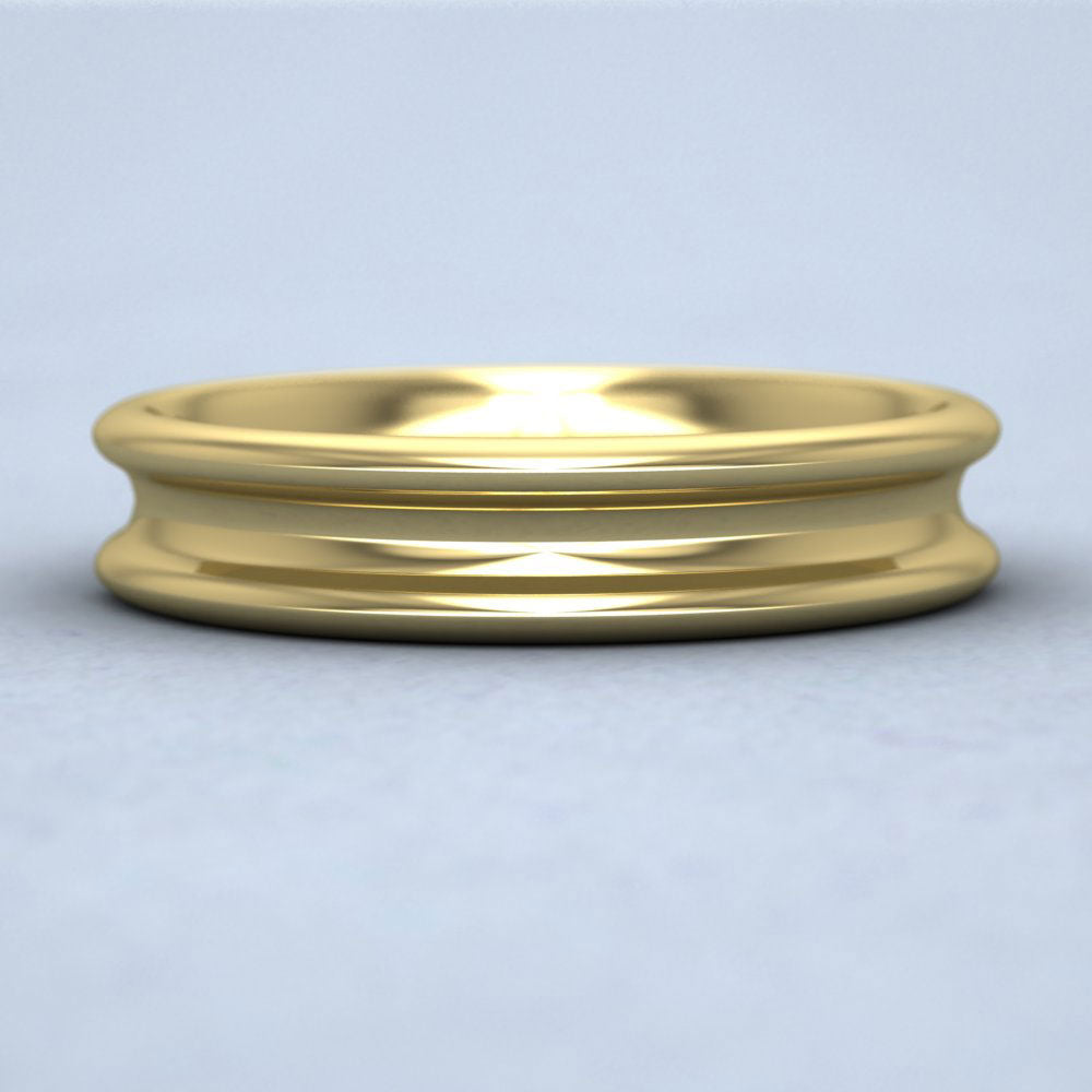 Heavy Concave 14ct Yellow Gold 5mm Wedding Ring Down View